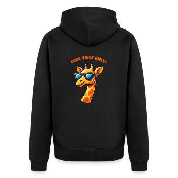 giraffe comic cool - Unisex Premium Bio Zip Hoodie - Schwarz - Hinten - Nico (187cm)