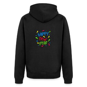 BONNE ANNÉE CÉLÉBREZ - Veste à capuche bio Premium Unisexe - noir - Dos - Nico (187cm)