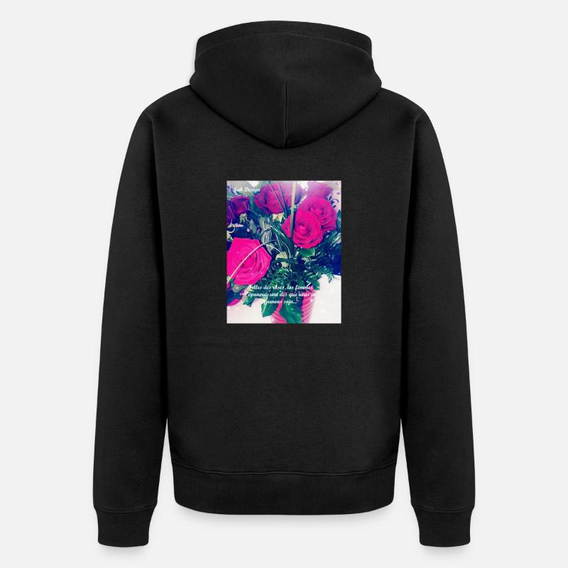 Sab Design Roses - Veste à capuche bio Premium Unisexe - noir