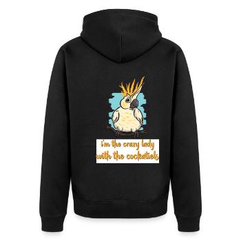 Nymphensittich Liebhaber | Haustier Vogel Geschenk - Unisex Premium Bio Zip Hoodie - Schwarz - Hinten - Nico (187cm)