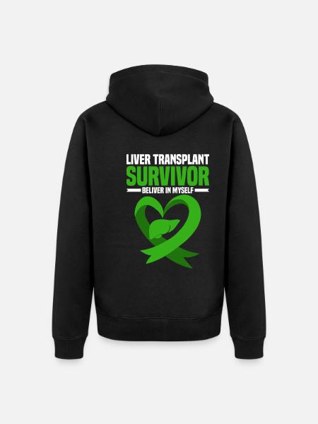 Lebertransplantation - Unisex Premium Bio Zip Hoodie - Schwarz