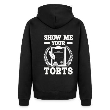 Anwalt Geschenke für Anwälte | Jurist Jura Student - Unisex Premium Bio Zip Hoodie - Schwarz - Hinten - Nico (187cm)