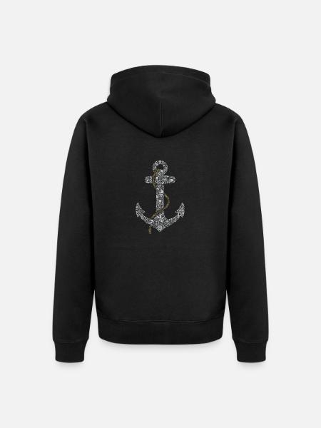 anchor - Unisex Premium Bio Zip Hoodie - Schwarz