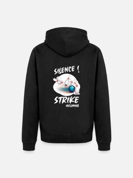 SILENCE - STRIKE incoming - Bowling Team - Veste à capuche bio Premium Unisexe - noir