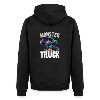 Monstertruck - Unisex Premium Bio Zip Hoodie - Schwarz - Hinten - Nico (187cm)