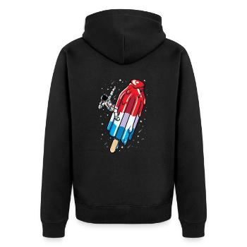 Glace Astronaute popsicle - Summer american - Veste à capuche bio Premium Unisexe - noir - Dos - Nico (187cm)