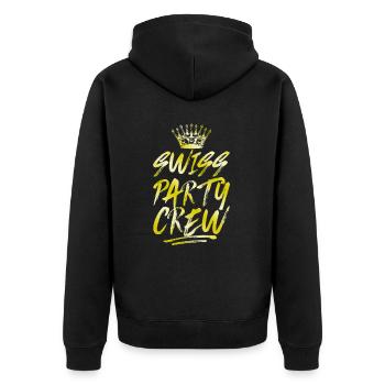 Swiss Party Crew Gold Suisse - Veste à capuche bio Premium Unisexe - noir - Dos - Nico (187cm)