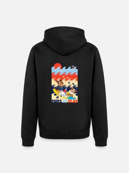 Paw Patrol 'Pups At Play' Rubble Chase Marshall - Unisex Premium Bio Zip Hoodie - Schwarz