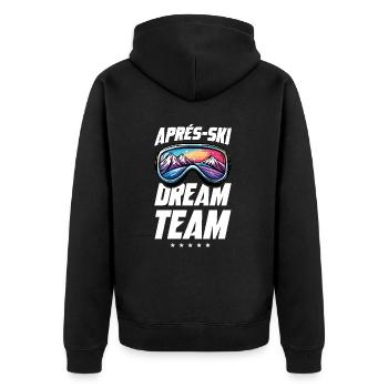 Après Ski Team Ski Goggles Mountains - Unisex Premium Organic Zip Hoodie - black - Back - Nico (187cm)