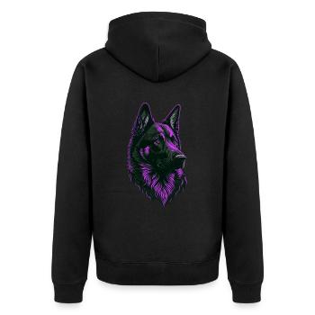 German Shepherd Head Pink - Unisex Premium Organic Zip Hoodie - black - Back - Nico (187cm)