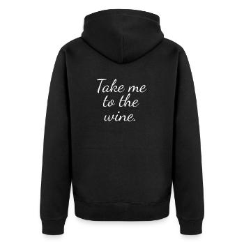 Take me to the wine - Unisex Premium Organic Zip Hoodie - black - Back - Nico (187cm)