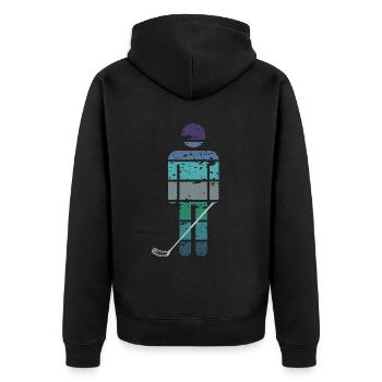 floorball floorballer smart floorball player - Unisex Premium Organic Zip Hoodie - black - Back - Nico (187cm)