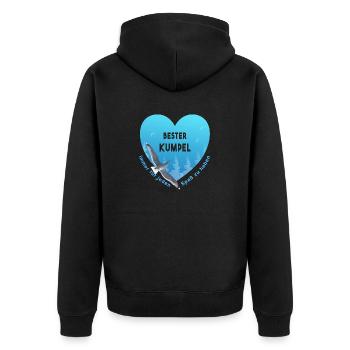 best buddy - Unisex Premium Organic Zip Hoodie - black - Back - Nico (187cm)
