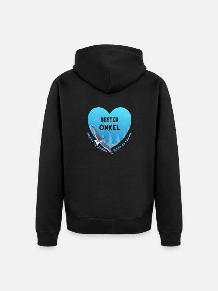 best uncle - Unisex Premium Organic Zip Hoodie - black