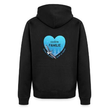 coolest family - Unisex Premium Organic Zip Hoodie - black - Back - Nico (187cm)