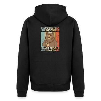 That’s What I Do I Drink Coffee Ours - Veste à capuche bio Premium Unisexe - noir - Dos - Nico (187cm)