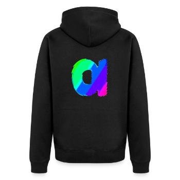 Alpha | Symbol | griechisches Alphabet - Unisex Premium Bio Zip Hoodie - Schwarz - Hinten - Nico (187cm)