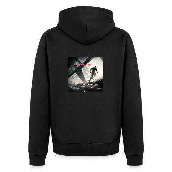 Towerrunning, Treppensteigen Workout - Fitnessparadies - Unisex Premium Bio Zip Hoodie - Schwarz - Hinten - Nico (187cm)
