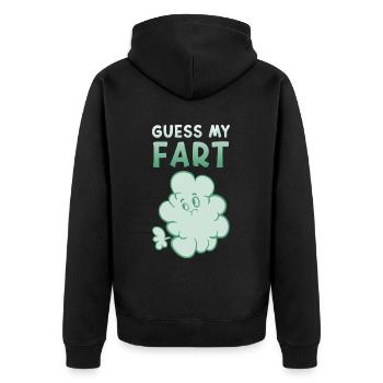 Farting Flatulence Fart Farting Guess My Fart - Unisex Premium Organic Zip Hoodie - black - Back - Nico (187cm)