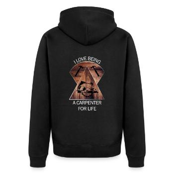 Carpenter, carpenter, carpenter, carpenter, craftsman, wood - Unisex Premium Organic Zip Hoodie - black - Back - Nico (187cm)