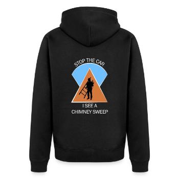 Schornsteinfeger Schlotfeger - Unisex Premium Bio Zip Hoodie - Schwarz - Hinten - Nico (187cm)