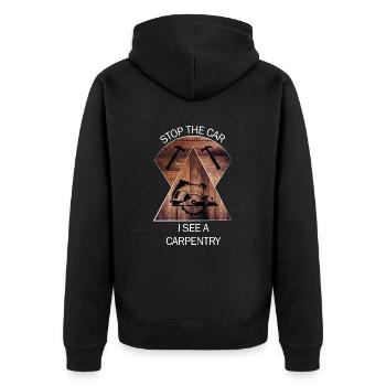 Carpenter, carpenter, carpenter, carpenter, craftsman, wood - Unisex Premium Organic Zip Hoodie - black - Back - Nico (187cm)