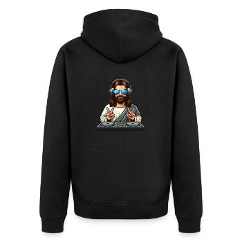 DJ Jésus - Veste à capuche bio Premium Unisexe - noir - Dos - Nico (187cm)