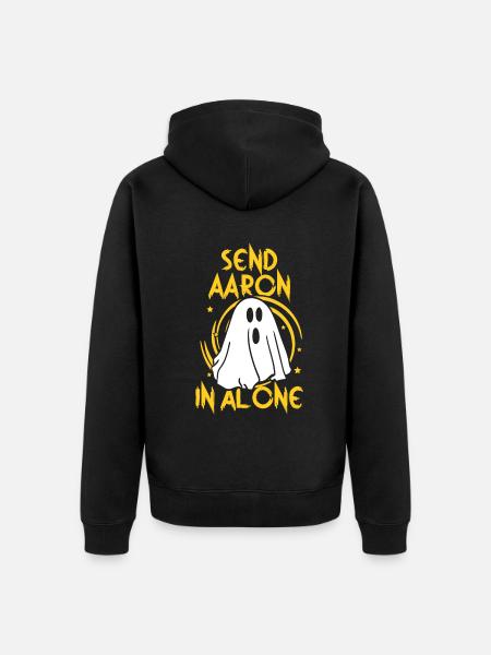 Send Aaron alone - Unisex Premium Bio Zip Hoodie - Schwarz