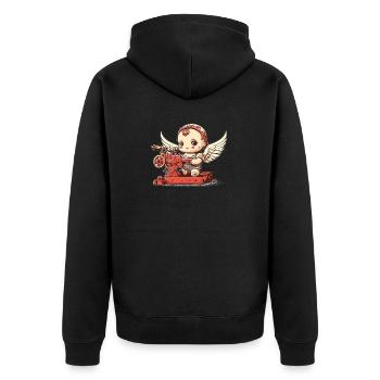 cupid - Unisex Premium Organic Zip Hoodie - black - Back - Nico (187cm)