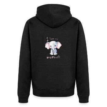 Mammouth Mommoth éléphant âge de glace Dino fans - Veste à capuche bio Premium Unisexe - noir - Dos - Nico (187cm)