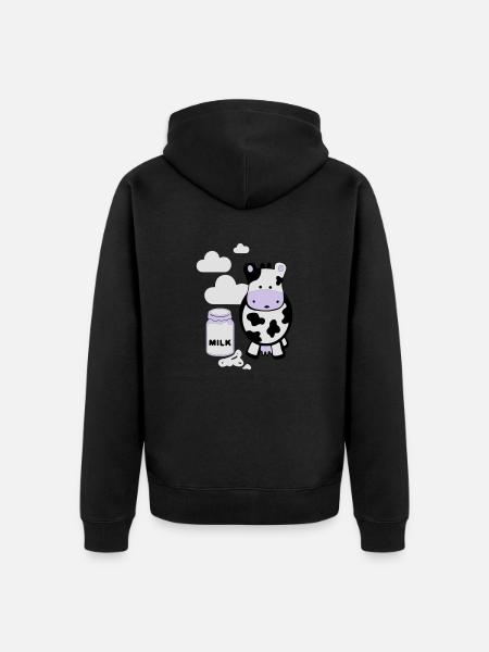 kuh milk - Unisex Premium Organic Zip Hoodie - black