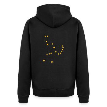 astronomy_orion - Unisex Premium Bio Zip Hoodie - Schwarz - Hinten - Nico (187cm)