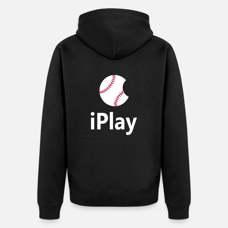 Logo de baseball "iPlay" - Veste à capuche bio Premium Unisexe - noir