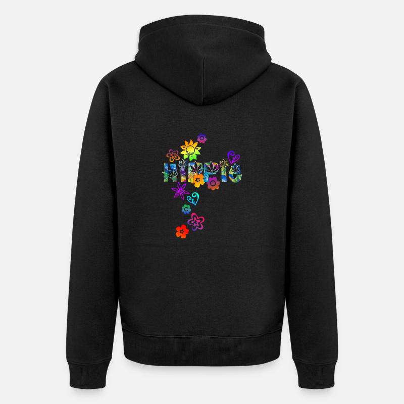 HIPPIE - Unisex Premium Bio Zip Hoodie - Schwarz