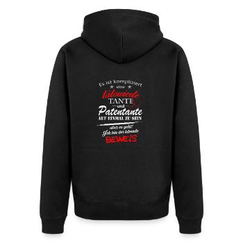 tätowierte Tante Beweis - Unisex Premium Bio Zip Hoodie - Schwarz - Hinten - Nico (187cm)