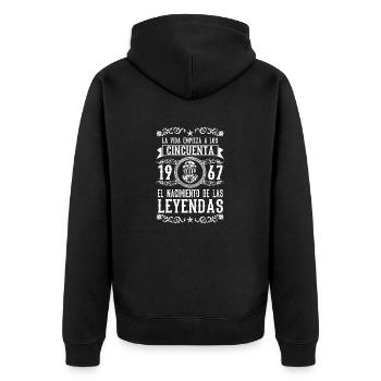1967 - 50 años - Leyendas - 2017 - Unisex Premium Organic Zip Hoodie - black - Back - Nico (187cm)