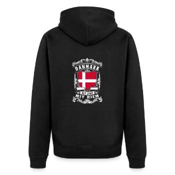 Danmark - Denmark - Dänemark - Veste à capuche bio Premium Unisexe - noir - Dos - Nico (187cm)
