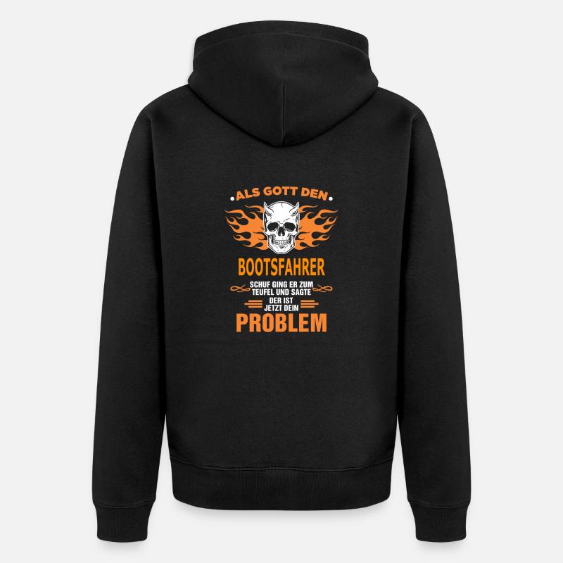 BOOTSFAHRER - Unisex Premium Bio Zip Hoodie - Schwarz