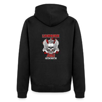 Juli - Legende - Geburtstag - DE - Unisex Premium Bio Zip Hoodie - Schwarz - Hinten - Nico (187cm)
