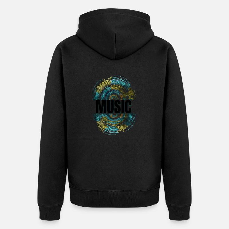 Music - Unisex Premium Bio Zip Hoodie - Schwarz
