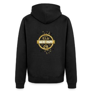 beau papa en or - Veste à capuche bio Premium Unisexe - noir - Dos - Nico (187cm)
