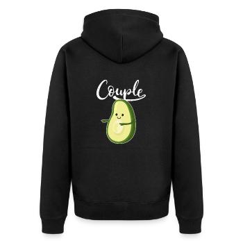 Best couple-avocado love gift partner shirt - Unisex Premium Organic Zip Hoodie - black - Back - Nico (187cm)