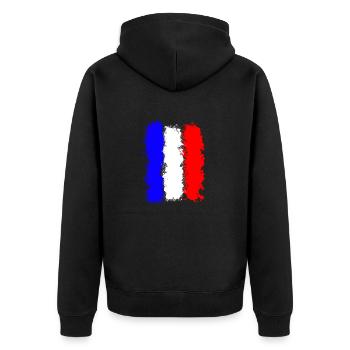 drapeau français - Veste à capuche bio Premium Unisexe - noir - Dos - Nico (187cm)