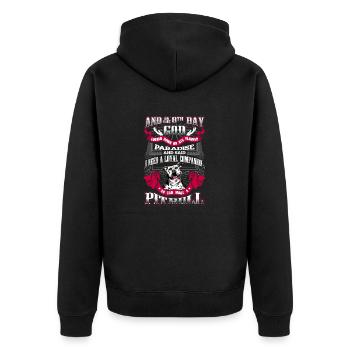Pit Bull Pitbull Loyal Companion Prayer Gift - Unisex Premium Organic Zip Hoodie - black - Back - Nico (187cm)