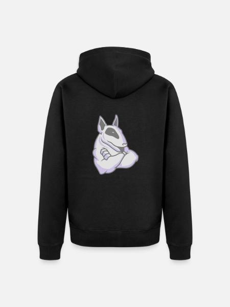 Bullterrier-Maskottchen 3c - Unisex Premium Bio Zip Hoodie - Schwarz