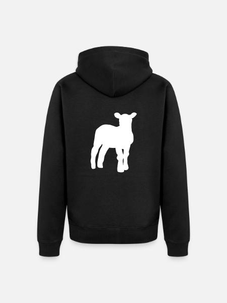 lamb - Unisex Premium Organic Zip Hoodie - black