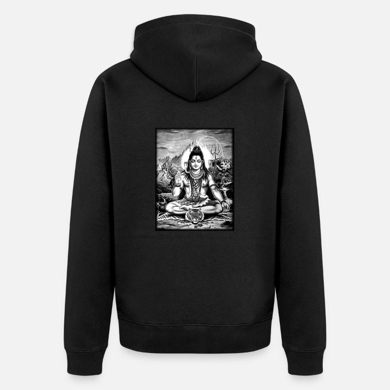 Shiva - Unisex Premium Organic Zip Hoodie - black