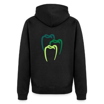 Zahn 4 Zahnarzt Dental Dentist - Unisex Premium Bio Zip Hoodie - Schwarz - Hinten - Nico (187cm)