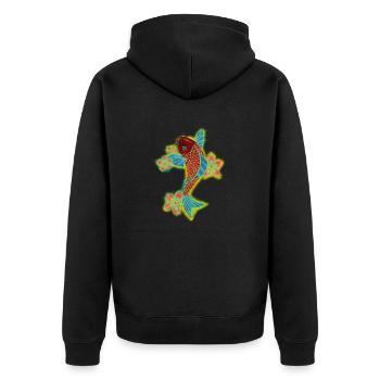 Carpe Japonaise - Veste à capuche bio Premium Unisexe - noir - Dos - Nico (187cm)