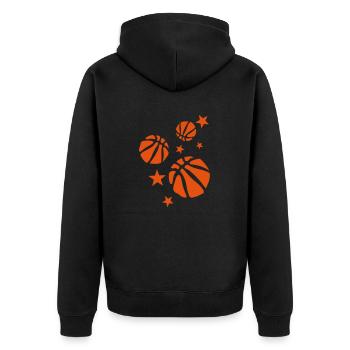 basketball ballon etoile sport - Veste à capuche bio Premium Unisexe - noir - Dos - Nico (187cm)